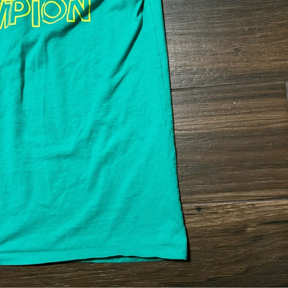 Champion Men’s‎ Short Sleeve Medium Shirt Green with Neon Green Letters - Picture 7 of 10